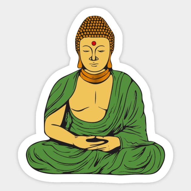 Peaceful Buddhist Monk Sticker by pickledpossums